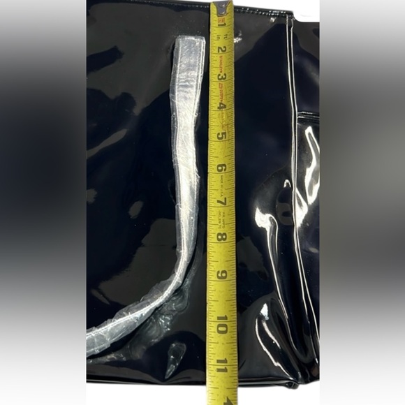 Jimmy Choo black patent
leather tote bag silver straps. - Picture 11 of 14